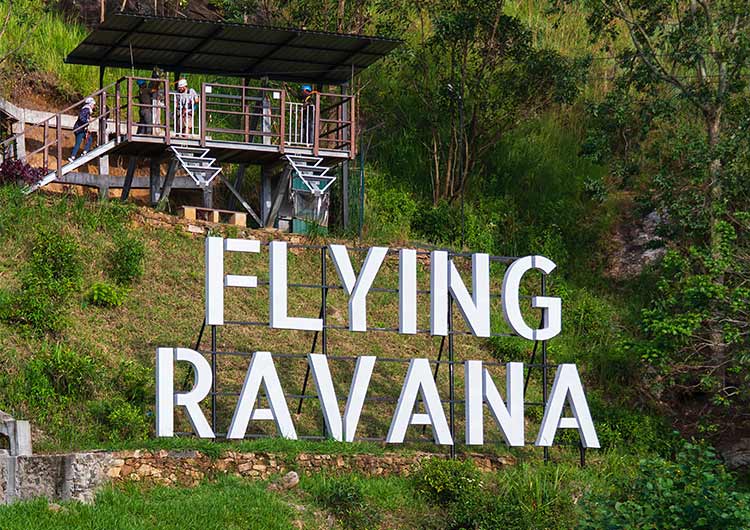 A zipline in Sri Lanka named as the Flying Ravana.