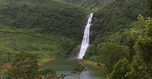 Captivating cascade of Gartmore Falls, in the Maskeliya town of Nuwara Eliya Srilanka